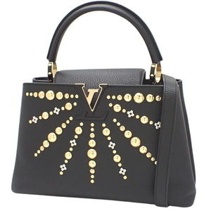 Louis Vuitton Capucines Mm Leather Handbag Black